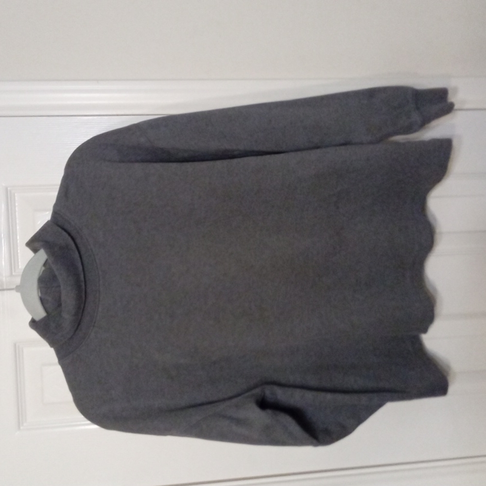 Grey turtleneck knit top
